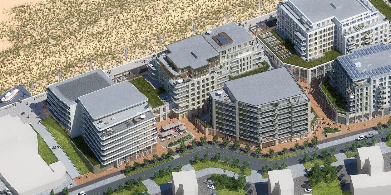 2024 – Helemaal links, op de oude plek, moet de nieuwe speelboot komen (uitsnede art impression – Schep Vastgoedmanagers)